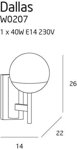 Verifica Lampă de perete Max Light Dallas aur metal și sticlă opal W0207