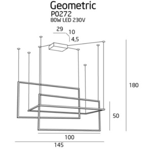 Lustră suspendată LED Max Light Geometric alb 145 cm P0272 small 1
