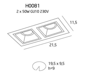 Lumină încastrată Max Light HIT II alb metal 2xGU10 H0081 small 2