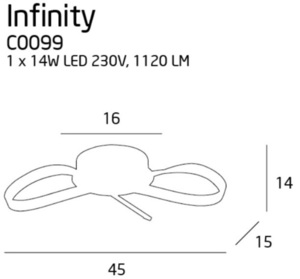 Plafonieră LED Max Light Infinity C0099 crom 45x45 cm 14W small 1