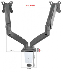 Suport de birou pentru două monitoare - arc cu gaz - 13-32" 3 Suport de birou pentru două monitoare - arc cu gaz - 13-32" small 3