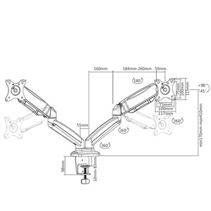 Suport de birou pentru două monitoare - arc cu gaz - 13-32" 9 Suport de birou pentru două monitoare - arc cu gaz - 13-32" small 9