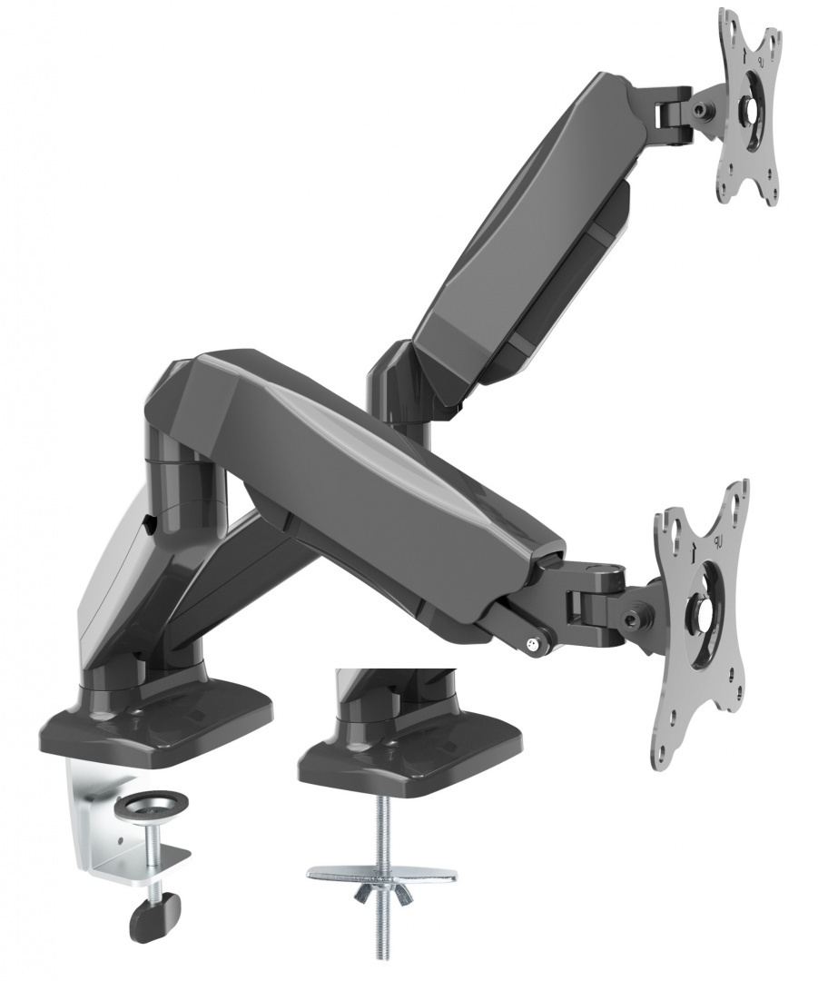 Verifica Suport de birou pentru două monitoare - arc cu gaz - 13-32" Suport de birou pentru două monitoare - arc cu gaz - 13-32"