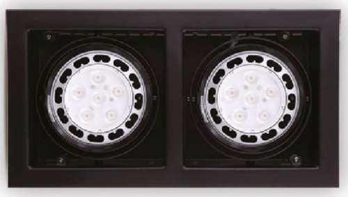 Verifica Spot încastrat dublu Max Light MATRIX H0049 negru AR111 2x50W metal