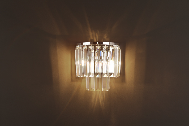 Nástenné svietidlo Max Light Monaco W0209 chróm 2x40W sklo/kov