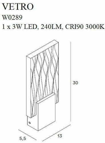Verifica Aplica perete LED Max Light Vetro W0289 aurie 30 cm