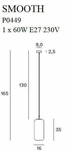 Verifica Lampă suspendată Max Light Smooth P0449 aurie E27 1×60 W 165 cm