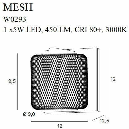 previzualizare Aplică perete Max Light Mesh W0293 auriu 12 cm LED 3000K Aplică perete Max Light Mesh W0293 auriu 12 cm LED 3000K