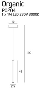Lustră suspendată Max Light Organic P0204 aurie LED 1W 190 cm small 2