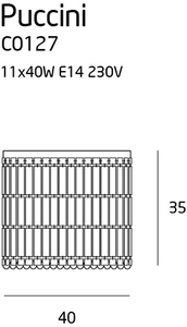 Plafonieră Max Light Puccini C0127 crom cristal 11x40W 40 cm small 3