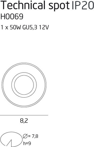 Verifica Spot încastrat Max Light DEEP H0069 alb rotund GU5.3 50W IP20