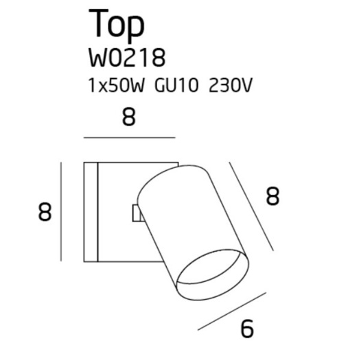 Verifica Lampă de perete Max Light TOP W0218 albă metal GU10 1x50W