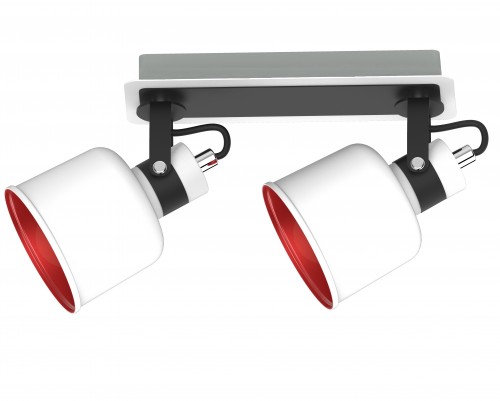 Verifica Bară cu două spoturi Keter Lighting PAKOS 1102, 2 × E14 max 40 W, alb cu interior roșu, 28 cm