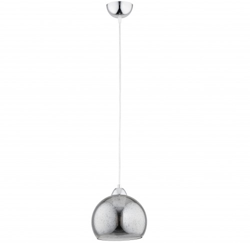 Verifica Lampă suspendată KEN IV 145 1xE27 Keter Lighting, crom și sticlă fumurie