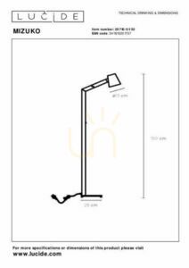 Lampă de podea Lucide Mizuko neagră, metal, E14, 150 cm, 20710/01/30 small 10