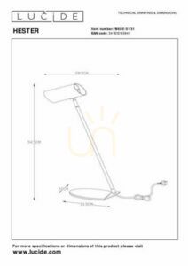 Lampă de birou Lucide Hester alb metal GU10 7W 53 cm 19600/01/31 small 3