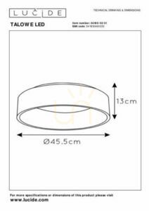 Plafon Lucide TALOWE alb LED 30W 45 cm dimabil 46100/32/31 small 4