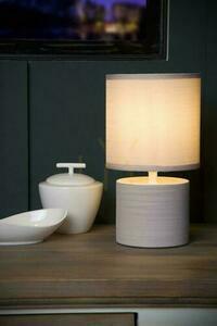 Lampă de masă Lucide Greasby bej ceramică bumbac E14 47502/81/38 small 2