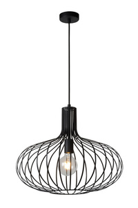 Pendul Lucide Manuel negru metal E27 50 cm small 0