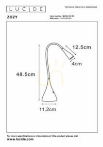 Lampă de birou Lucide ZOZY LED negru dimmabil 3W 300lm 18650/03/30 small 3