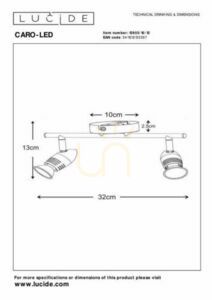 Spot LED Lucide CARO-LED argintiu metal GU10 2x5W 13955/10/12 small 3