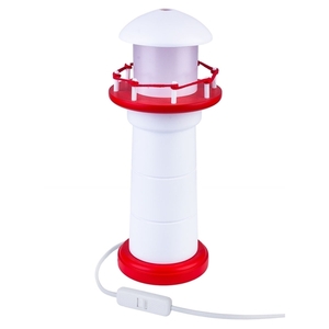 Veioză pentru copii Hellux Latarnia 4113024 în formă de far, alb-roșu, 31 cm small 0