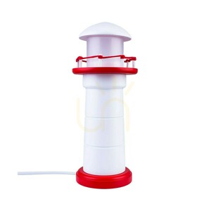 Veioză pentru copii Hellux Latarnia 4113024 în formă de far, alb-roșu, 31 cm small 1