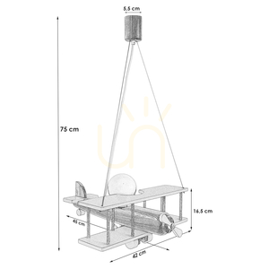 Pendul pentru copii Hellux Samolot 1041129, avion mare, bleu și alb small 4