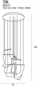 Lustră suspendată LED Max Light Silk P0371D crom 55 cm small 3