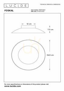 Plafonieră Lucide FOSKAL LED 12W 900lm aurie 34,5 cm 79177/12/01 small 3