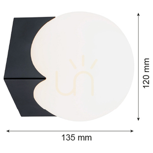 Aplica de perete ARGON Austin opal mat negru mat E14 SKU 4715 small 2