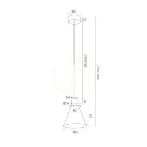 Lampă suspendată ARGON Beverly albastru mat alamă E27 SKU 4682 small 6