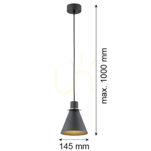 Lampa suspendată ARGON Beverly negru crom E27 SKU 4688 small 5