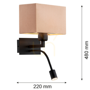 Aplica perete ARGON BILL bej negru mat 1043 small 1