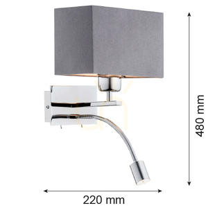 Aplică Argon BILL crom gri închis, E27, 1W, SKU 1053 small 1