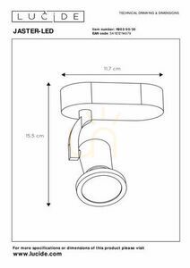 Aplica perete Lucide Jaster LED negru GU10 5W 11903/05/30 small 4