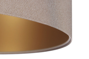 Lampă cu pandantiv 40cm pentru sufragerie Piele E27 60W tapițată, bej, auriu small 1