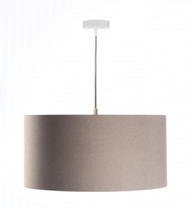 Lampă cu pandantiv 40cm pentru sufragerie Piele E27 60W tapițată, bej, auriu small 2