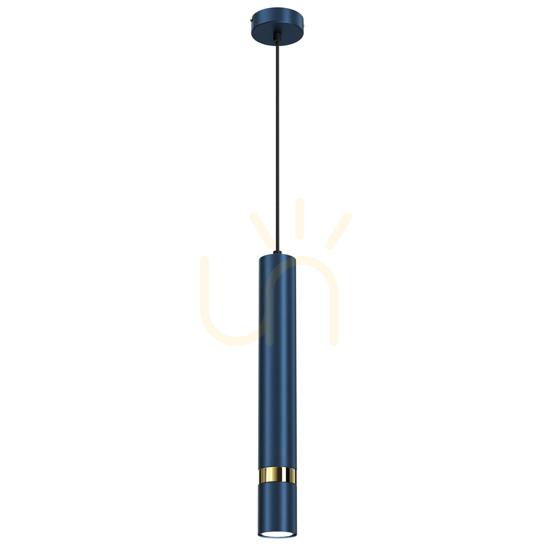 Suspensie Albastra Joker Bleumarin / Auriu 1x Gu10
