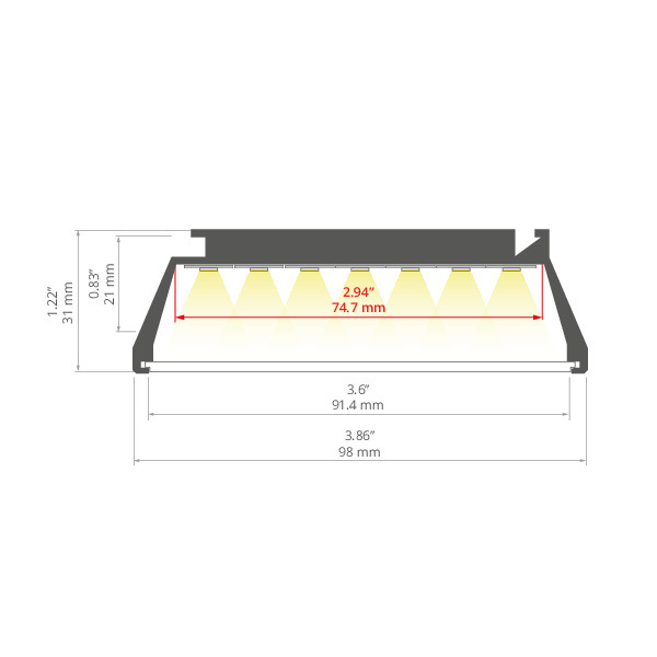 Verifica OMODO-100 încastrat cu profil LED larg anodizat argintiu 2m OMODO-100 încastrat cu profil LED larg anodizat argintiu 2m