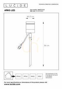 Lampă exterior Lucide ARNE-LED neagră inox IP44 GU10 14868/05/30 small 4