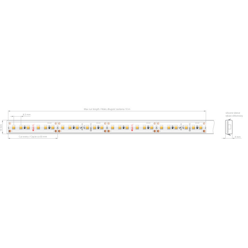 Verifica Bandă LED 8KWP-K-27-1220-24V 9,6W/m Bandă LED 8KWP-K-27-1220-24V 9,6W/m