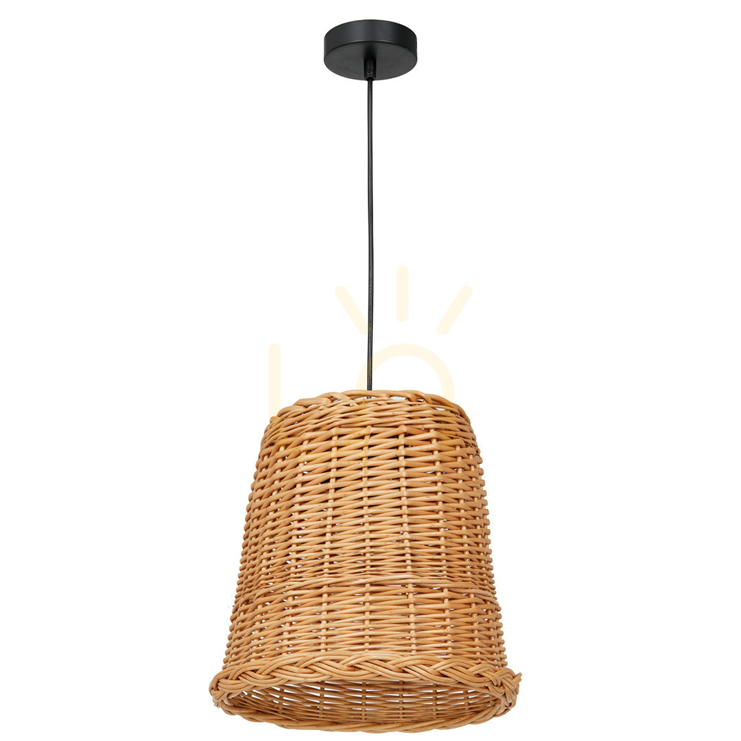Suspensie Lemn Vimini Lemn Natural 1x E27