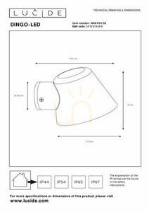 Aplica perete exterior Lucide Dingo antracit GU10 IP44 14881/05/30 small 5