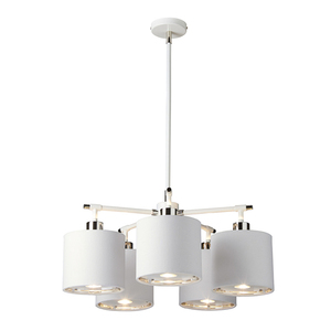 Candelabru Balance cu 5 lumini - alb și nichel lustruit Elstead small 0