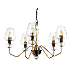 Candelabru Armand cu 5 lumini - alamă învechită Elstead small 1