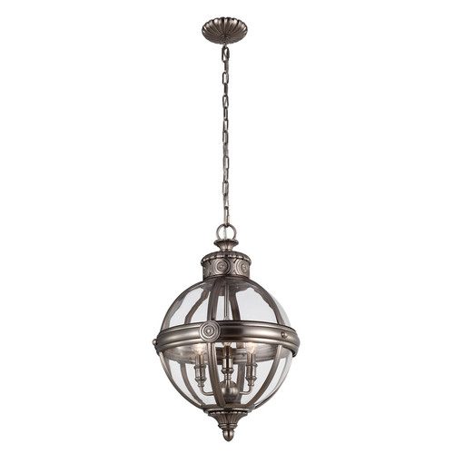 Verifica Candelabru cu pandantiv Adams cu 3 lumini - Nichel antic Elstead