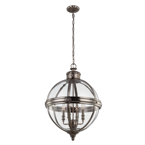 Verifica Candelabru cu pandantiv Adams cu 4 lumini - Nichel antic Elstead