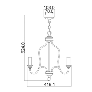 Candelabru Hartsville cu 3 lumini Elstead small 5
