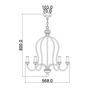 Candelabru Hartsville Elstead cu 5 lumini small 5